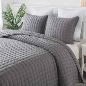 New ListingSolid Quilt Bedspread Sets with Pillow Shams