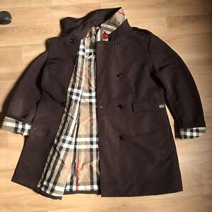Burberry LONDON womens jacket Trench coat Nova Check brown size 14us 48eu L XL