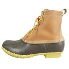 LL Bean Men's Brown Leather Lace Up Insulated Ankle Duck Boots Size 9 M