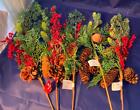 Lot of 5 Artificial Flowers Christmas Holiday Pine Bloom Room Decorations Craft