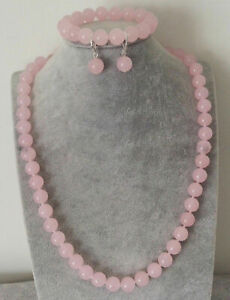 6/8/10/12mm Natural Pink Rose Quartz Gems Round Beads Necklace Bracelet Earrings