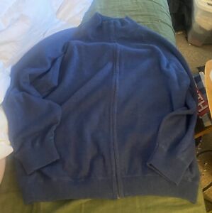 Barney’s New York Mens Full Zip Cashmere Sweater Cardigan Small Blue EUC