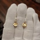 14k Gold Earrings Rice Pearls Dangle Solid real 14kt