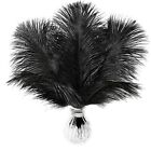 Black Large Ostrich Feathers - 15 pcs 12-14inch Craft Feathers for Gatsby Wed...