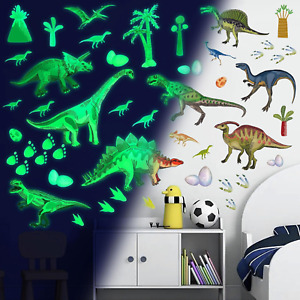 Glow in The Dark Dinosaur Wall Decals Dinosaur Wall Stickers for Kids Bedroom De