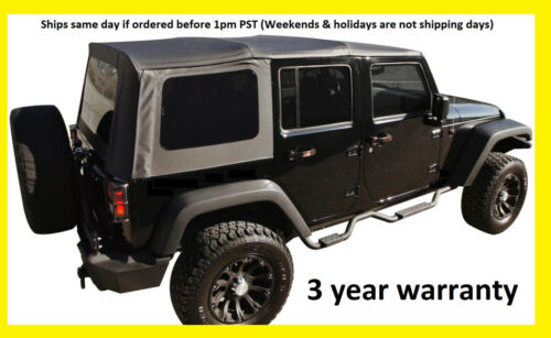 REPLACEMENT BLACK SOFT TOP TINT WINDOWS 10-18 FOR JEEP WRANGLER UNLIMITED 4 DOOR (For: 2016 Jeep Wrangler Unlimited Sport 3.6L)