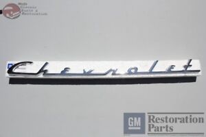 1954 Chevy Passenger Car Rear Deck Lid Trunk Script Emblem New (For: 1954 Chevrolet)