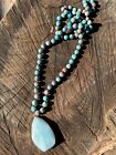 Galaxy sea sediment stone 18 inch Natural Pendant Necklace jewelry gift