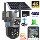 6MP WiFi Solar Security Camera Wireless Outdoor Dual Lens Night Vision + SD Card