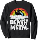 Funny Cat Rainbow Heavy Metal Musical Goth Band Unisex Crewneck Sweatshirt
