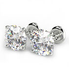 1.4 Ct Round Cut VS1/D Diamond Stud Earrings 14K White Gold