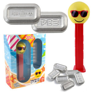 PEZ Sunglasses Chillin' Emoji  Dispenser & Silver 30 gram PAMP Suisse Wafers