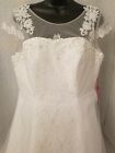 QQC Bridal Wedding Dress Womens White Floral Formal Size US 16 NWT