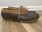 LL Bean Mens Brown Duck Boots Low Moc Rubber & Leather Shoes Sz 12 US