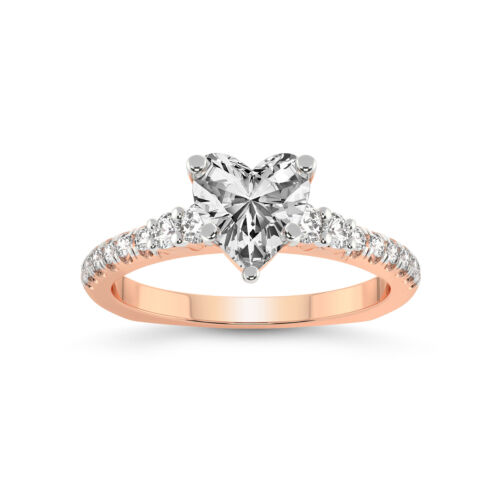 IGI Certified Lab Created Diamond Ring 14K or 18K Gold Geneva Side Stone Ring