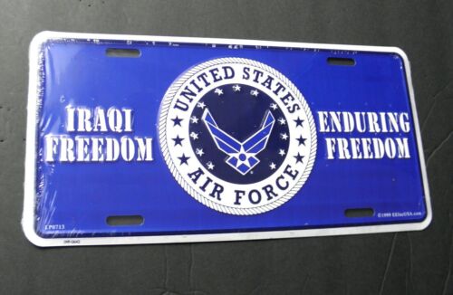 US Air Force Iraqi Enduring Freedom Embossed Car License Plate 6 x 12 inches