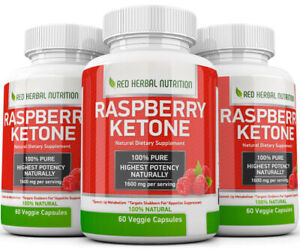 3X Pure Raspberry Ketone 🍇 Weight Loss Supplement Capsules - Fat Burner Organic