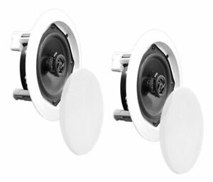 Pyle PDIC81RD In-Wall/In-Ceiling 8'' 2-Way Speakers - White, Pack of 2