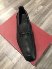 New Salvatore Ferragamo Men Black Leather Loafer Moccasin Shoes 13 Ee $980