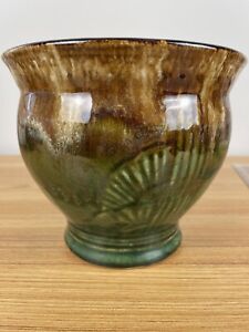 New ListingVintage Robinson Ransbottom Pottery Tionesta Green Brown Glaze Planter 7