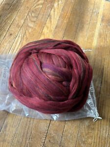 16oz New Merino Wool Dyed Red Multicolor Roving Fiber Ready to Spin 1 lb