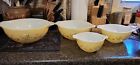 Vintage Pyrex Shenandoah Nesting Mixing Bowls Set of 4 Yellow 441 442 443 444