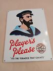 Players Tobacco 15 X 11.25 Inches Porcelain Advertising Sign
