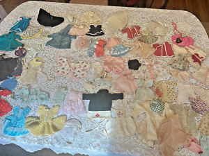 LARGE LOT HARD PLASTIC / GINNY / MADAME ALEXANDER MISC DOLL CLOTHING LOT 60+ PC