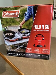 Coleman Fold N Go 2-Burner Propane Camping Stove 20,000 BTU