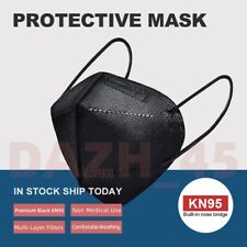 10/50/100 Pcs Black KN95 Protective 5 Layer Face Mask Disposable Masks