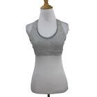 Lululemon Running Sports Bra Women 6 Gray Strappy Back No Pads Athletic Crop Top