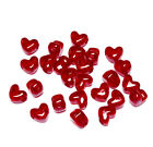 Dark Ruby Red Heart shaped Pony Beads horizontal hole made in USA crafts jewelry