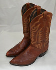 Mens JUSTIN BOOTS Brown Leather Teju Lizard Cowboy Western Size 10.5 EEE Wide