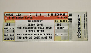 Elton John unused concert ticket from 2005