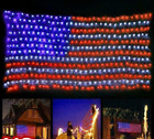 Extra Bright USA American Flag Lights Net String Light LEDs 3.2x 6.5 FT Outdoor