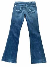 Rock & Republic Roth Jeans Womens 31 Flared Mid Rise Stretch Blue Denim 34 x 29