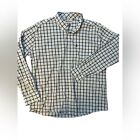 Barbour Shirt Mens XL Blue Plaid Pocket Button Tailored Fit Long Sleeve