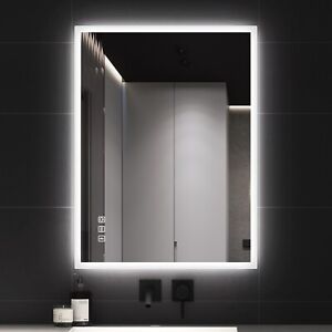 31.5x23.7in LED Bathroom Mirror Backlit Illuminate Wall Mirror Bluetooth Antifog