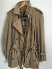 BURBERRY MENS XL LARGE 42-44 VINTAGE TRENCH CHECK LINED COAT RAINCOAT JACKET MAC