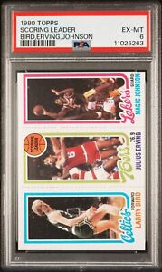 1980 Topps Basketball Larry Bird Magic Johnson Rookie Card PSA 6 EX MINT Dr J