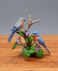 Vintage OOAK Mary McGrath Bluebirds Figurine Artisan Dollhouse Miniature 1:12