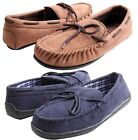 Mens Moccasin Slippers Memory Foam Indoor/Outdoor Suede House Shoes Size