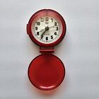 Swiss Army Victorinox Dual Time Travel Alarm Clock Pocket Watch Clear Red
