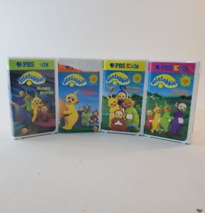 Lot Of 4 Teletubbies VHS Tapes Favorite Things Rhymes Dance Here Come PBS