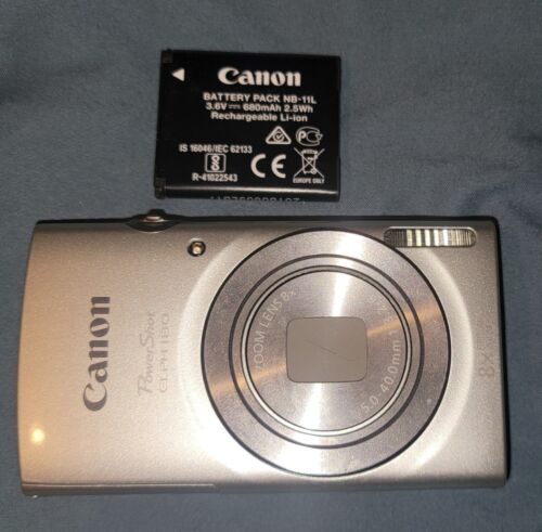 New ListingCanon PowerShot ELPH 180 20MP Digital Camera - Silver. Tested With Battery. READ