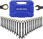 WORKPRO 22Piece Ratcheting Wrench Set, 72 Teeth Anti-slip with Organizer Box NEW