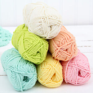 Pure 100% Cotton Crochet Yarn - 30 Colors - 50g Skeins - #4 Worsted Medium Wt