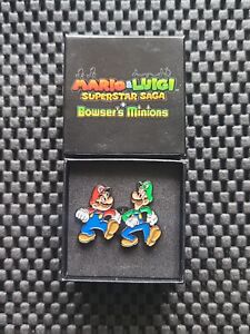 Mario Luigi Super Star Saga Bowser Minions Preorder Pin Badge UK Rare Promo 3DS