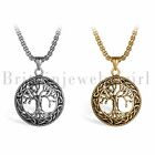 Stainless Steel Celtic Knot Tree Of Life Charms Pendant Necklace for Men Women
