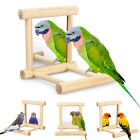 Bird Swing Wooden Mirror Play Stand Toys for Perches Cage Parrot Parakeet Conure